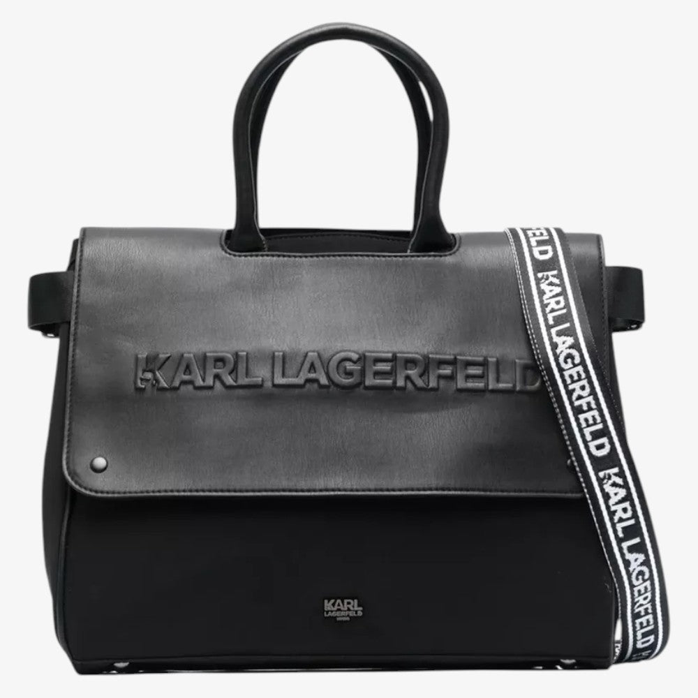Logo Diaper Bag With Mat - Black