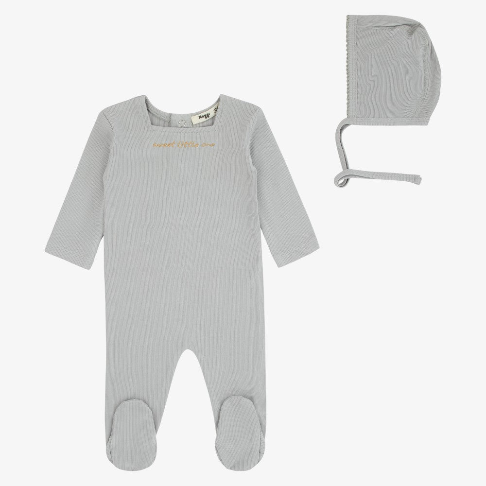 Sweet Little One Footie And Bonnet - Blue