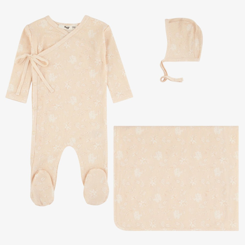 Ribbed Floral Wrap Take Me Home Set - Dusty Pink