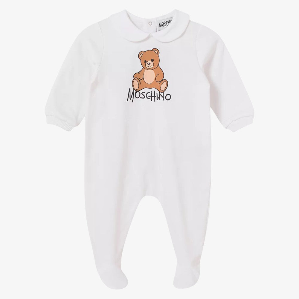 Bear Footie And Hat - White