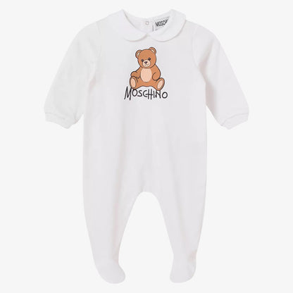 Bear Footie And Hat - White