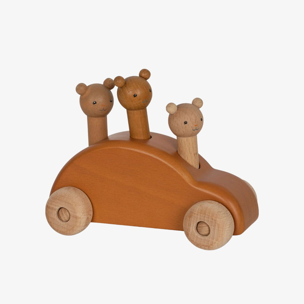 Konges Slojd Wooden Pop Up Car - Brown