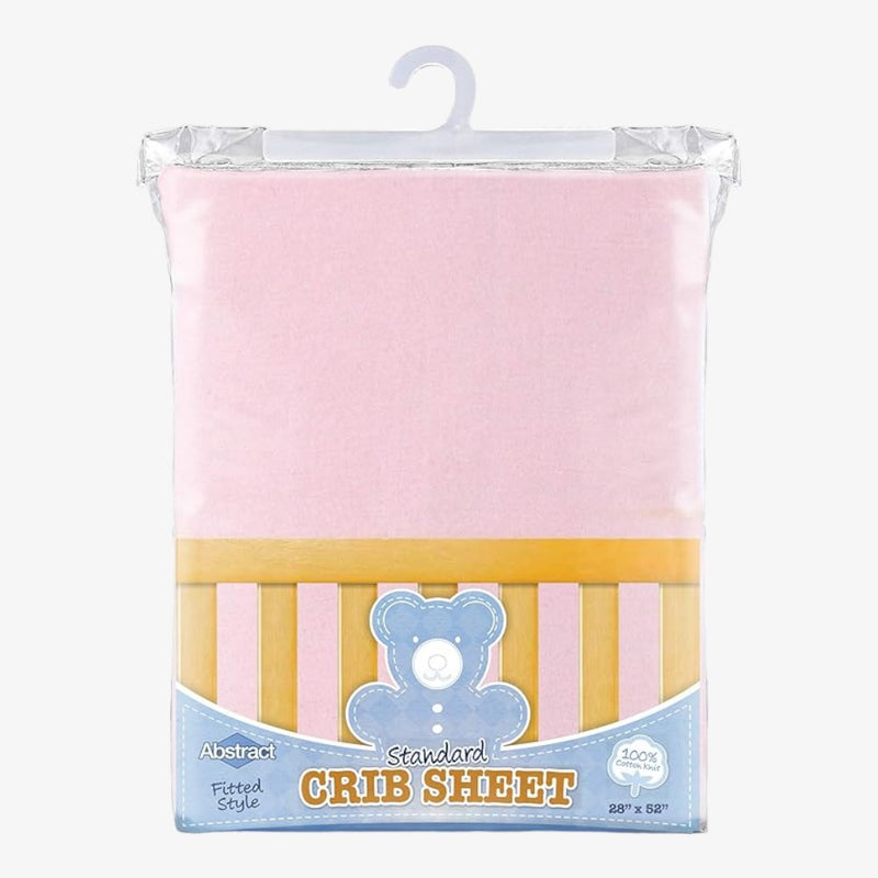 Abstract Standard Crib Sheet Solid Colors - Pink
