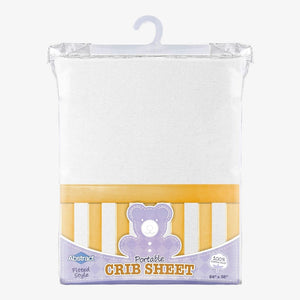 Abstract Portable Crib Sheet - White