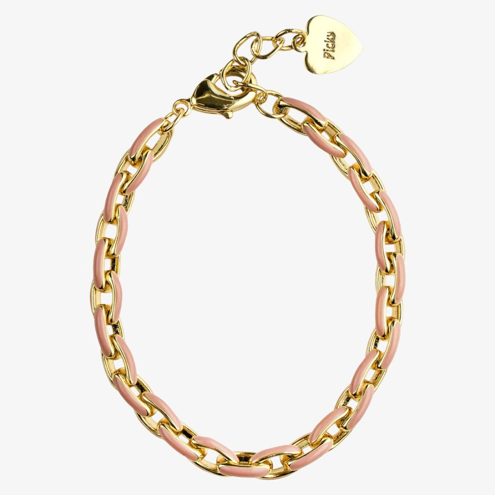 Link Bracelet - Pink &amp; Gold