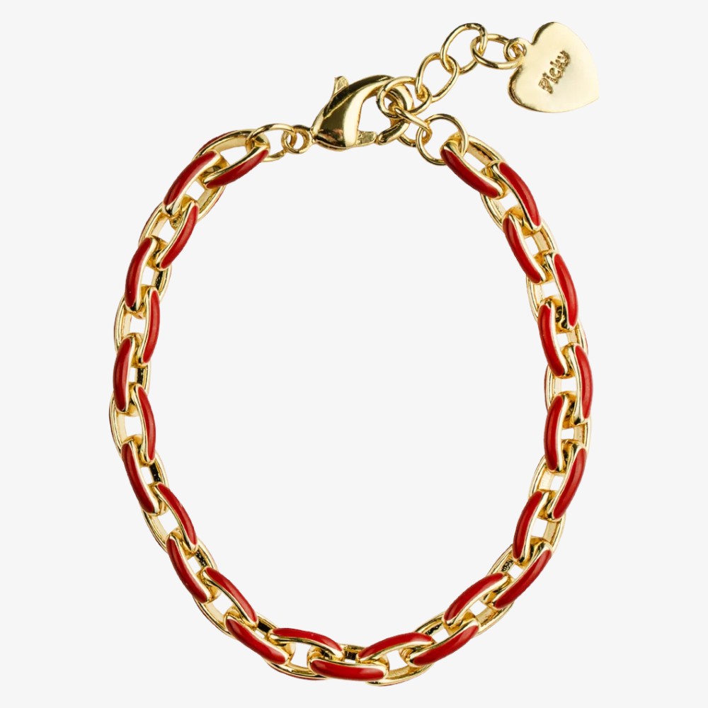 Link Bracelet - Red &amp; Gold