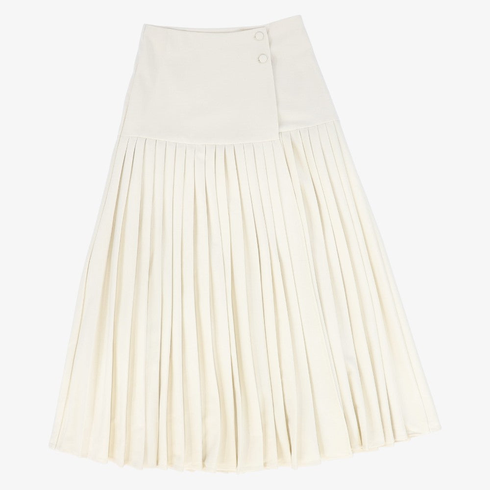 Accordion Pleat Skirt - Cream