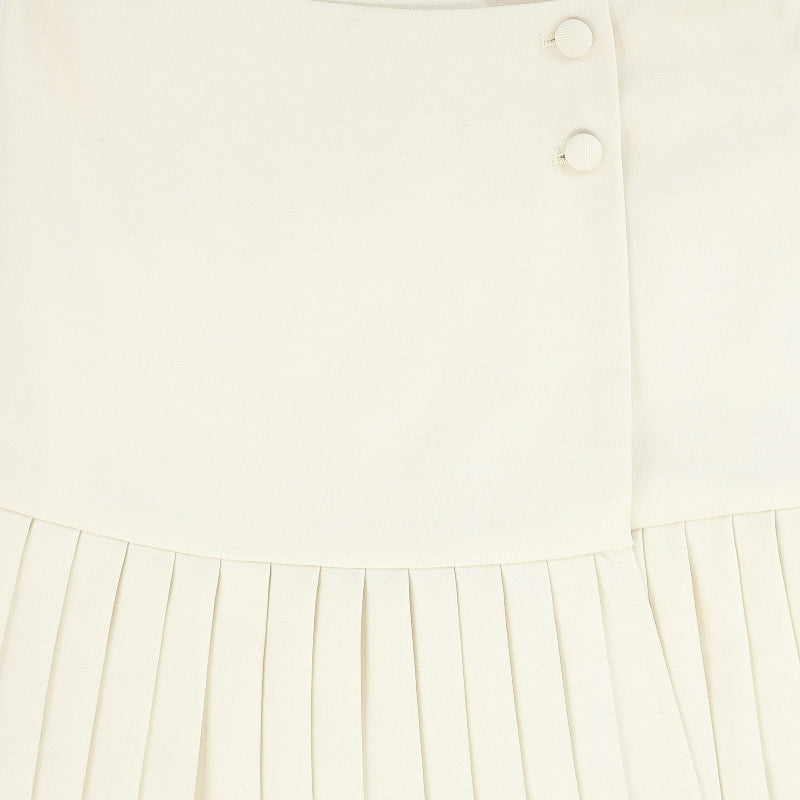 Accordion Pleat Skirt - Cream