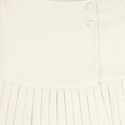 Accordion Pleat Skirt - Cream