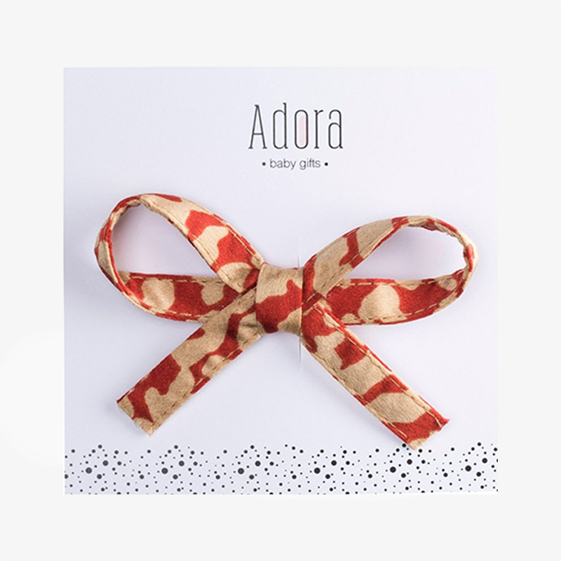 RIBBON BOW CLIP - Red Leopard