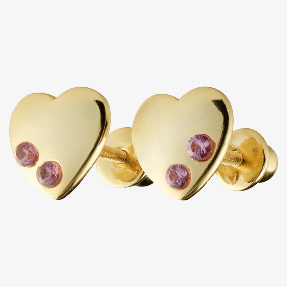 Heart Earrings - Pink &amp; Gold