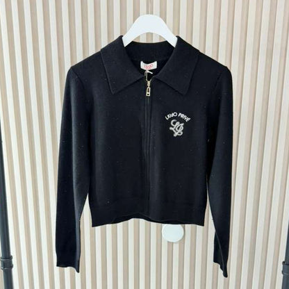 Collar Zip Sweater - Black