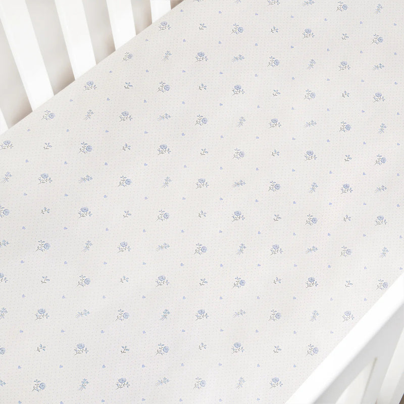 Crib Sheet - Floral Blue