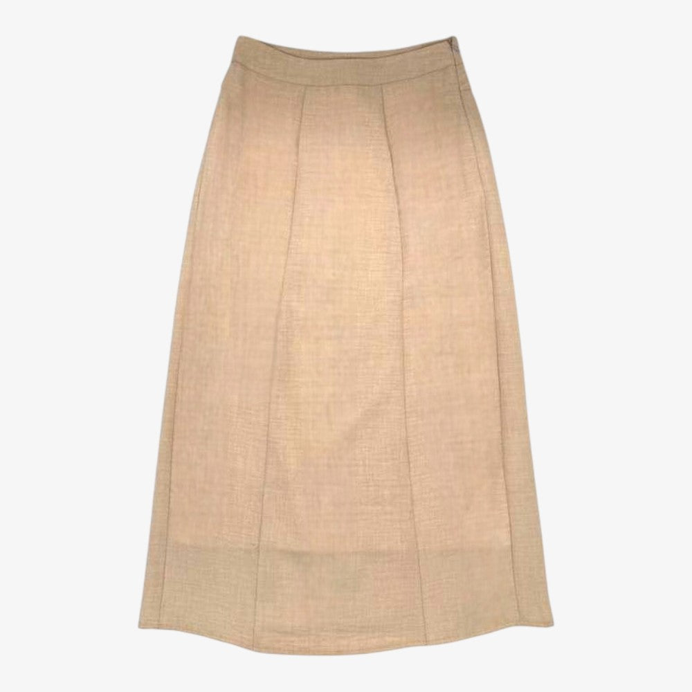 Waistband Woven Skirt - Beige