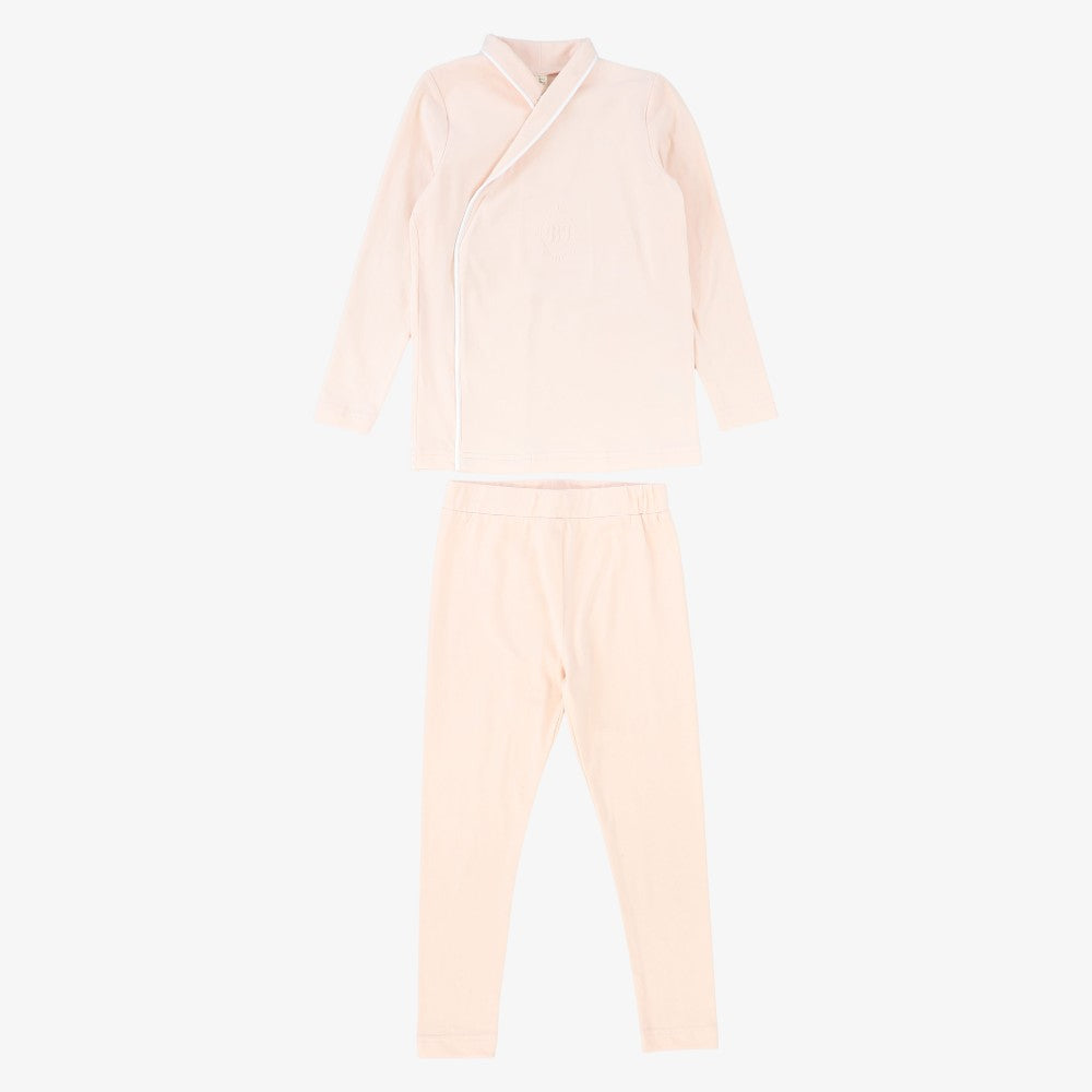 Piped Wrap Pajamas - Pink