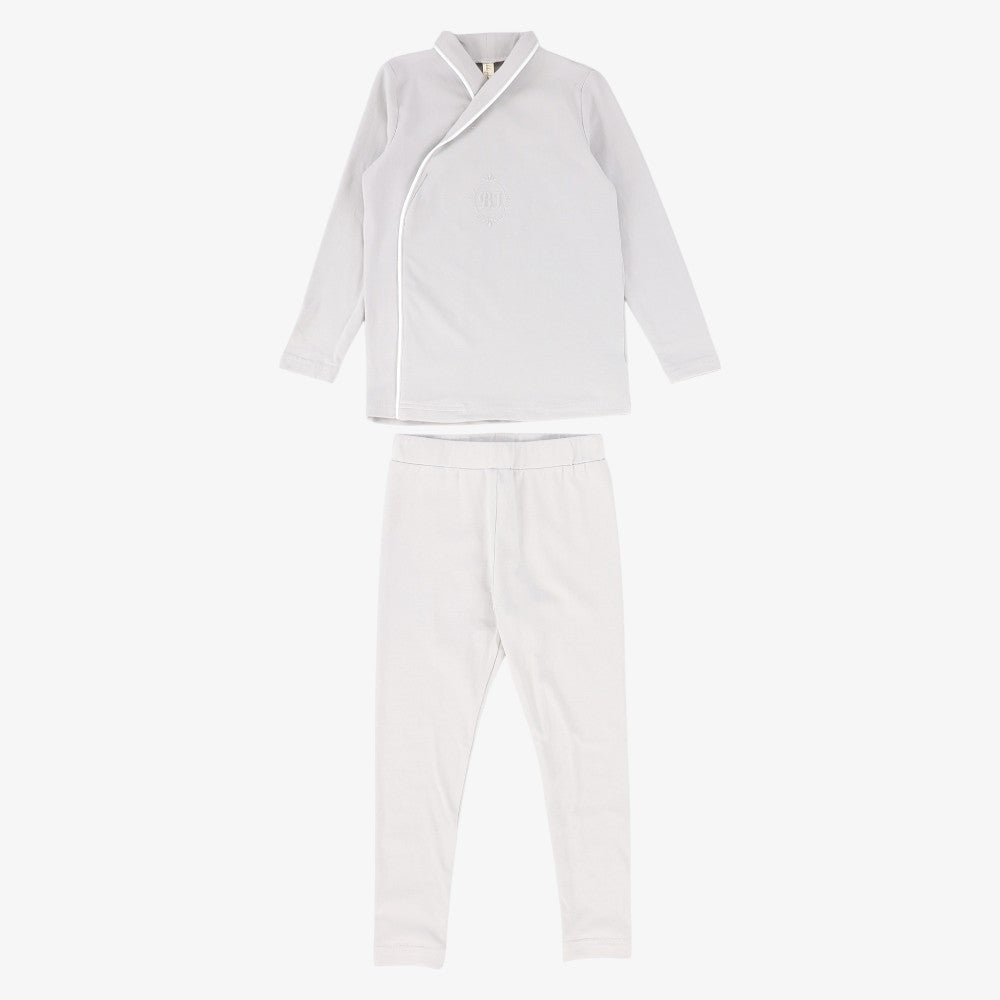 Piped Wrap Pajamas - Blue