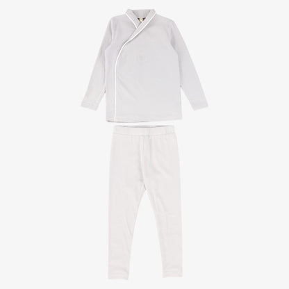 Piped Wrap Pajamas - Blue