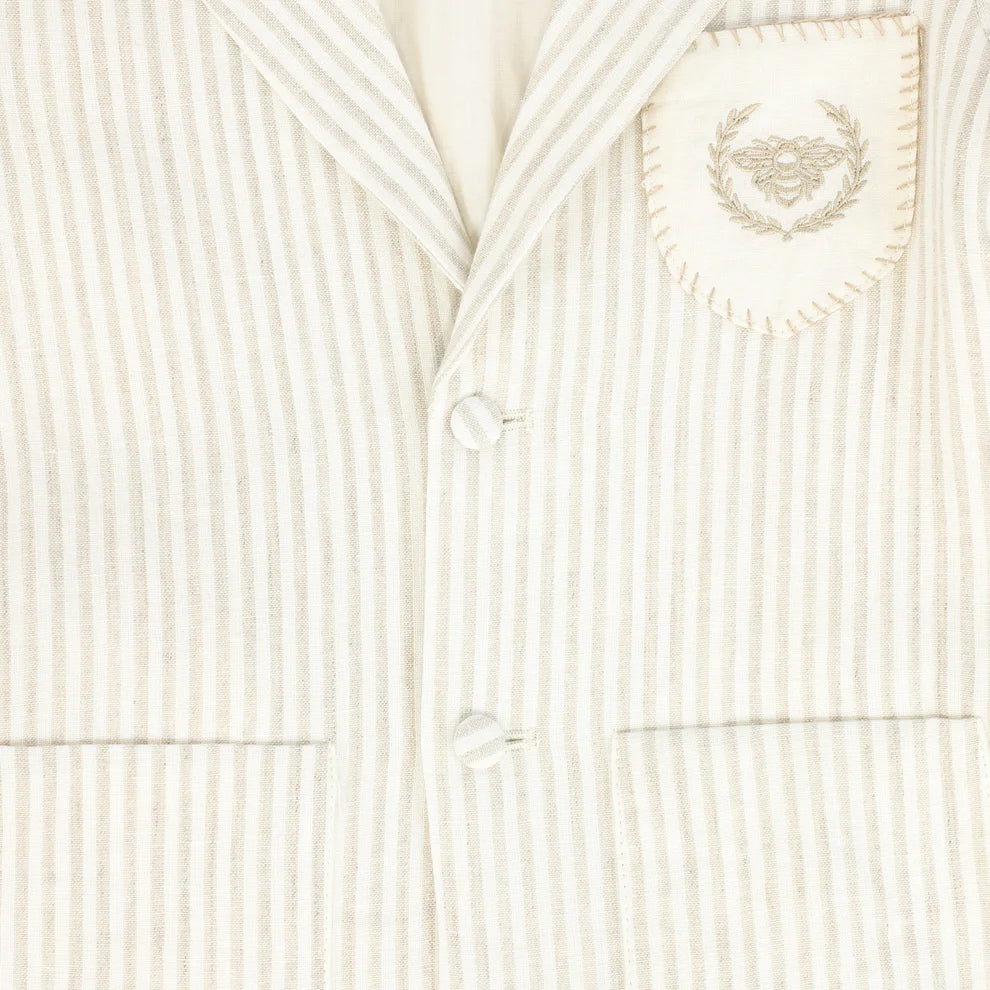 Emblem Pocket Blazer - Tan