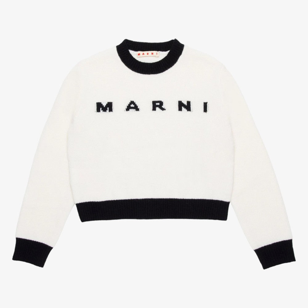 Logo Knit Sweater - White