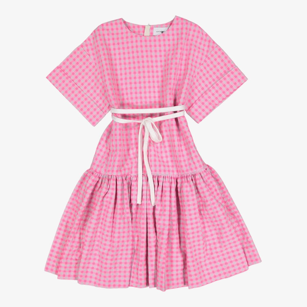Ruby Dress - Pink-grey Checks