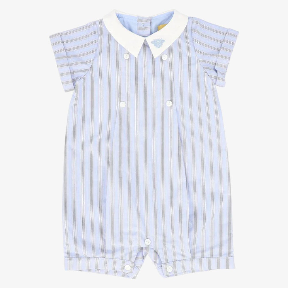 Button Collar Romper - Blue