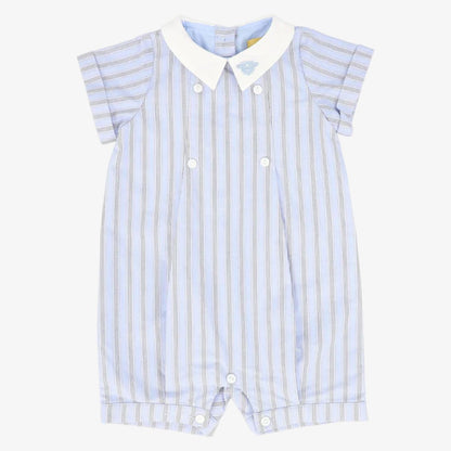 Button Collar Romper - Blue