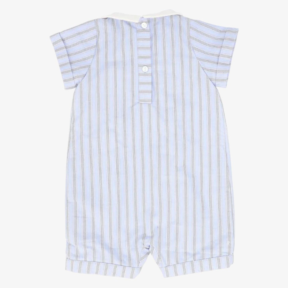 Button Collar Romper - Blue