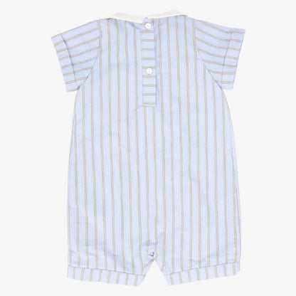 Button Collar Romper - Blue