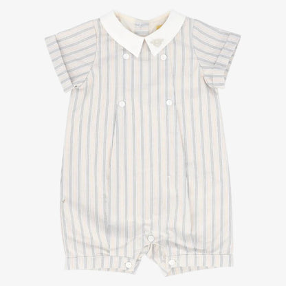 Button Collar Romper - Beige