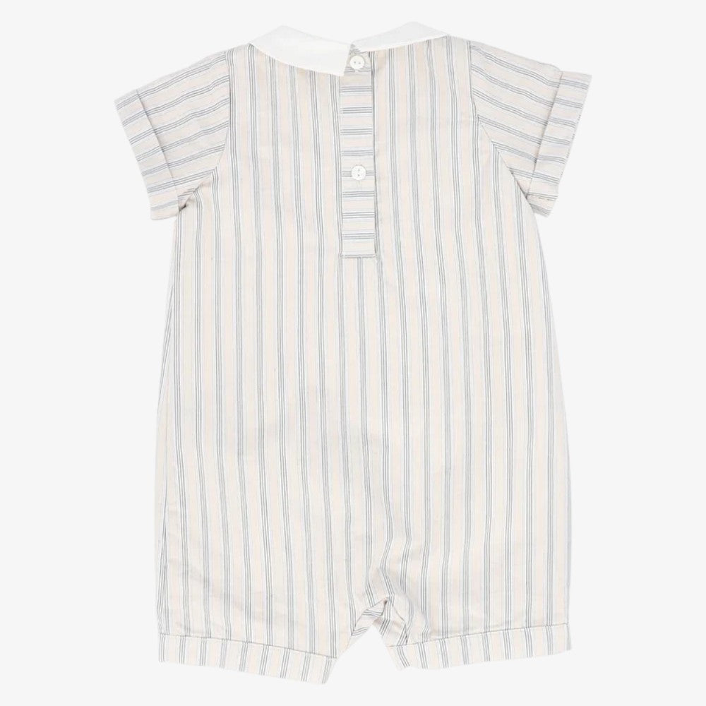 Button Collar Romper - Beige