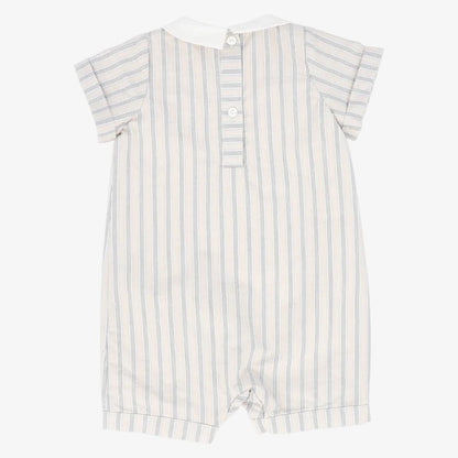 Button Collar Romper - Beige