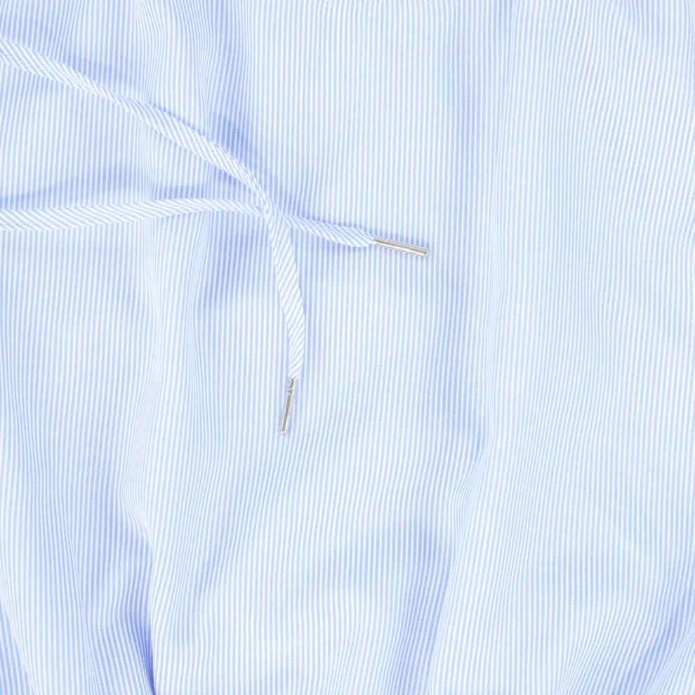 Stripe Linen Bubble Blouse - Blue