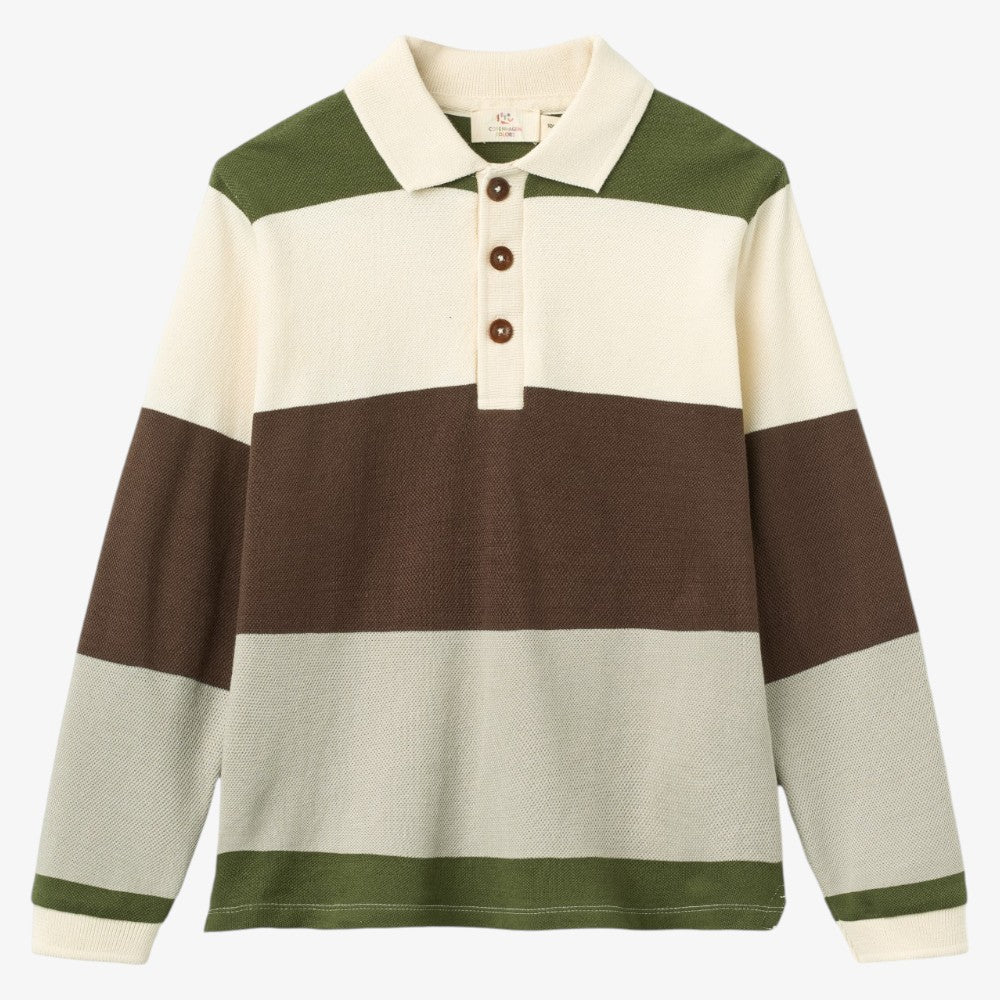 Stripe Polo - Grey