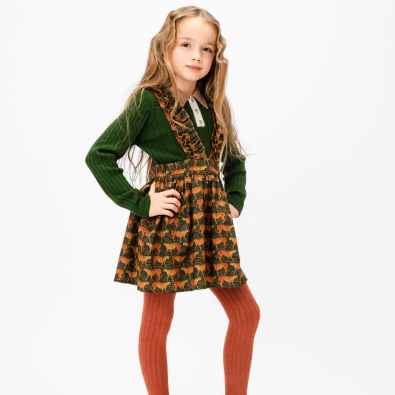 Paade mode girls Oxford dress outlet green plaid