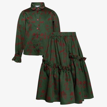 Dale Blouse And Skirt - Green