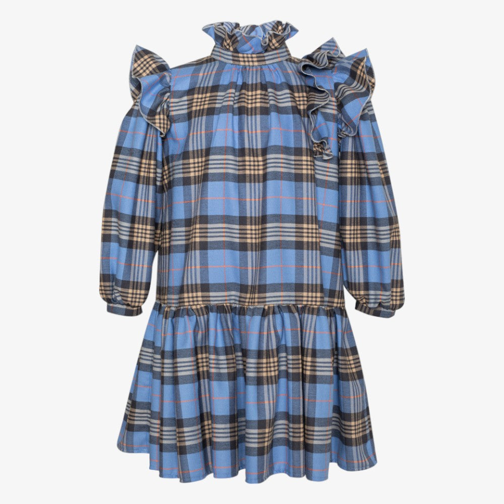 Tartan Plaid Dress - Blue