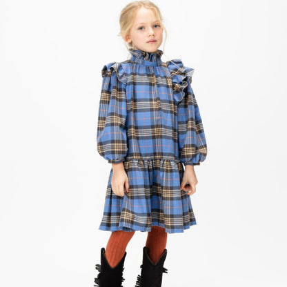 Tartan Plaid Dress - Blue