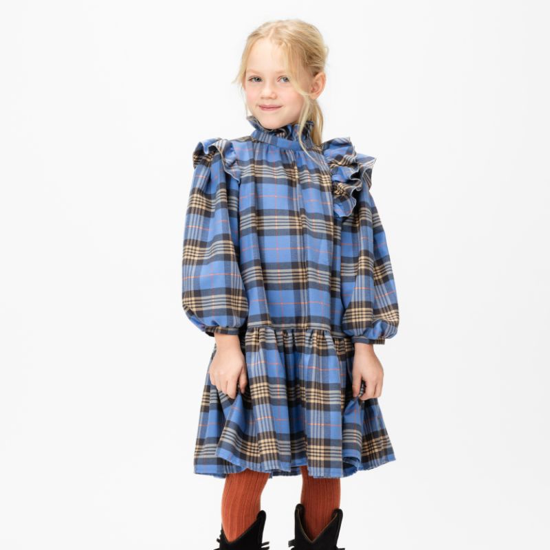 Tartan Plaid Dress - Blue