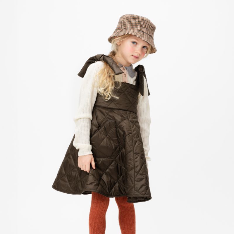 Puffer Dress - Brown