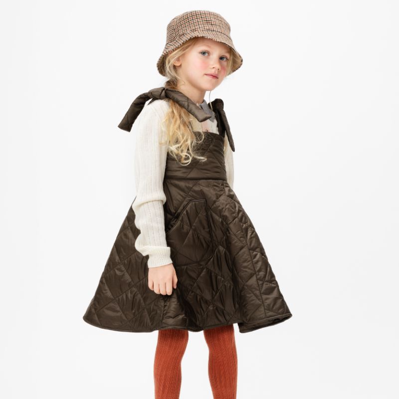 Puffer Dress - Brown