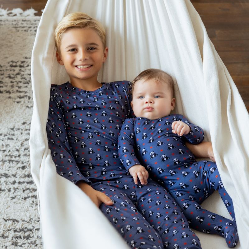Panda Loungewear Set - Blue