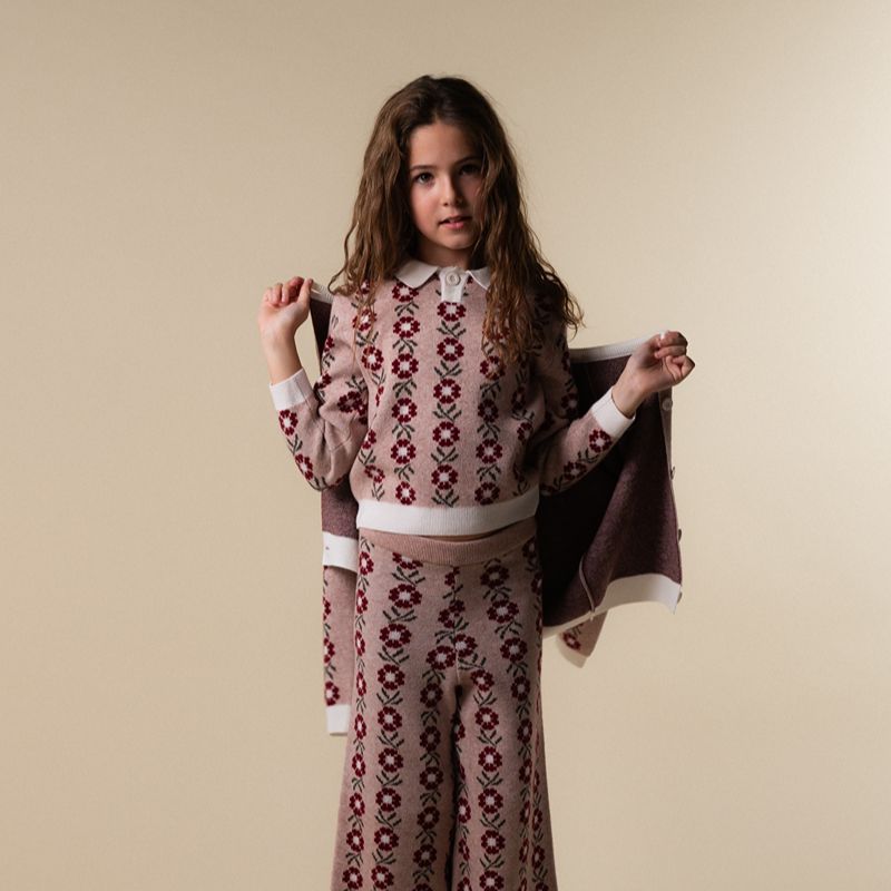 Flower Print Sweater - Pink
