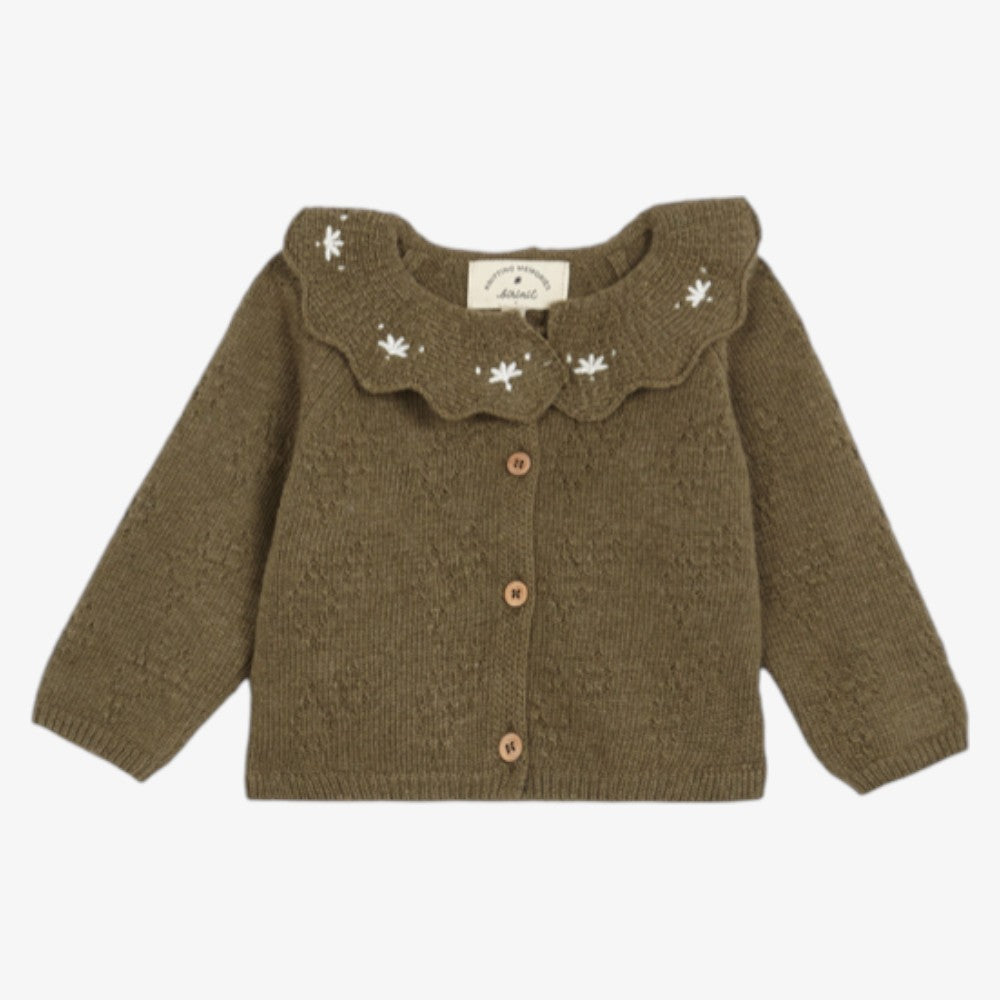 Embroided Cardigan - Green