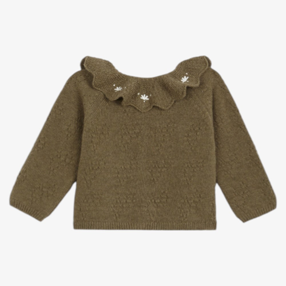 Embroided Cardigan - Green
