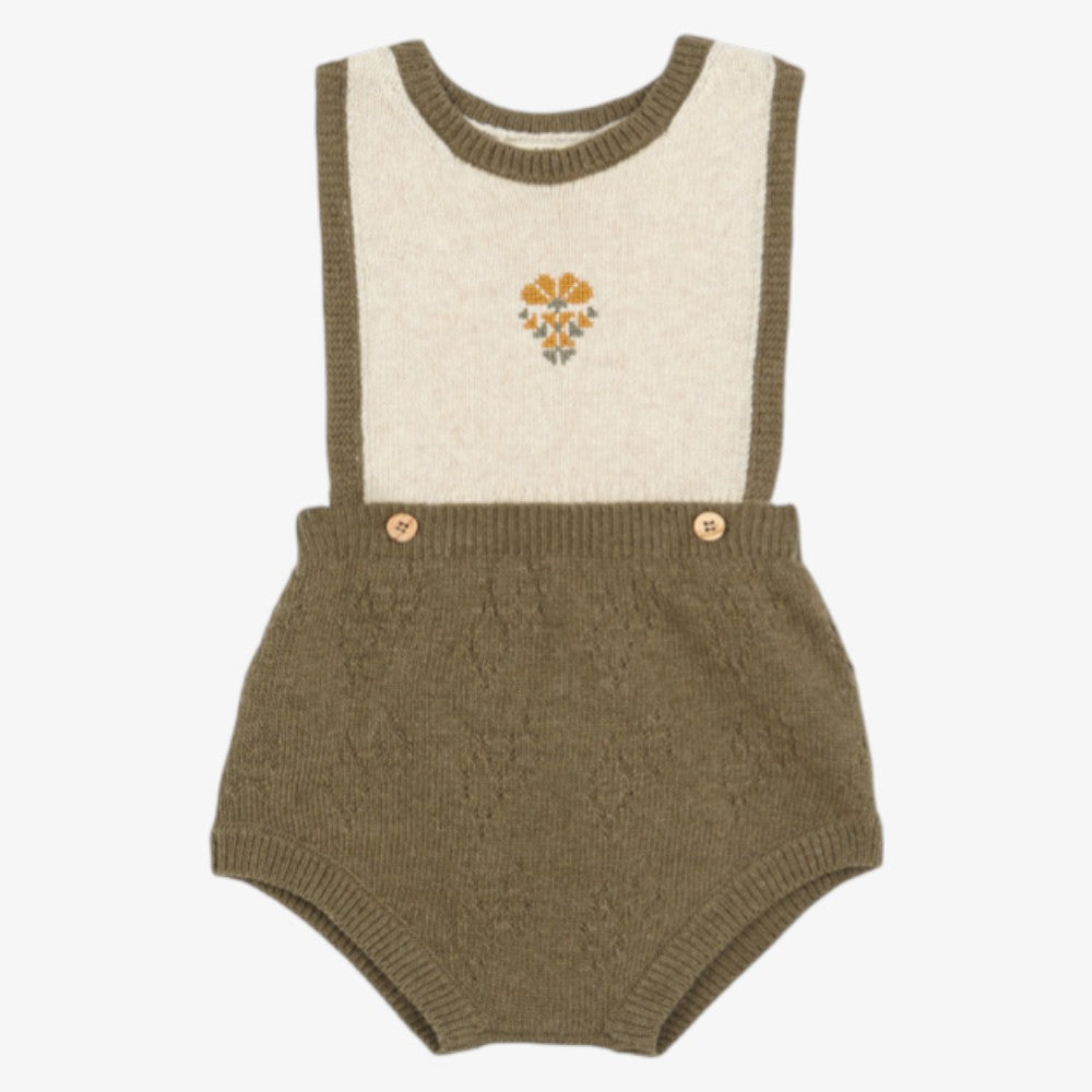 Embroided Romper - Green