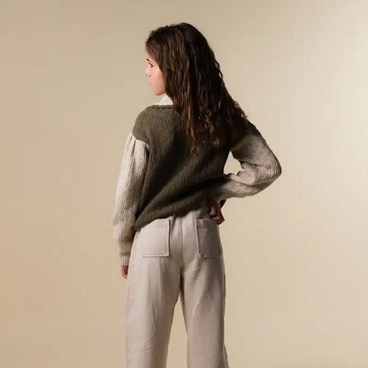 Design Sweater - Green/ivory