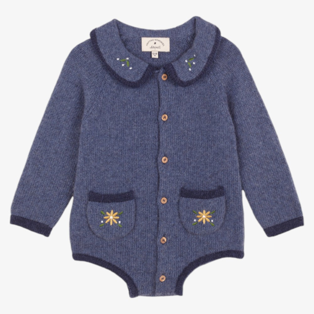Embroided Romper - Blue