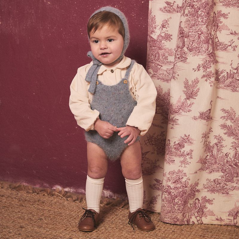 Knit Romper - Light Blue