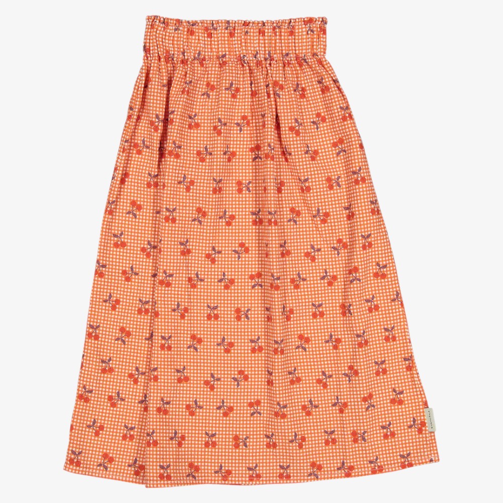 Checked Midi Skirt - Red&white