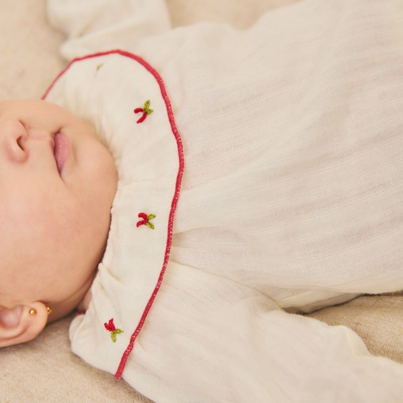 Embroidered Blouse And Bloomer - White